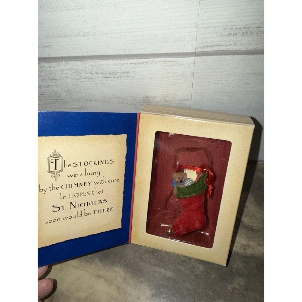 Hallmark Twas the Night‎ Before Christmas Stocking Ornament Hung with Care NIB